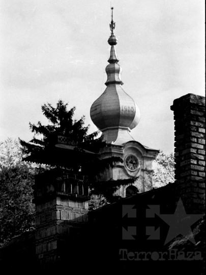 THM-BJ-05252 - Kétyi református templomtorony látképe az 1970-es években