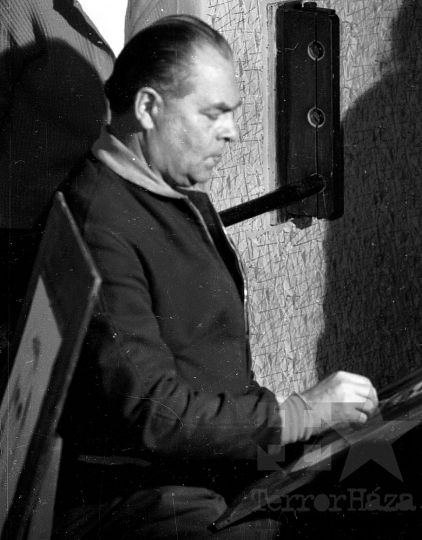 THM-BJ-08170 - Lázár Pál szekszárdi festőművész rajzórája Szekszárdon az 1960-as években