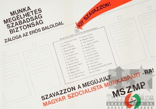 THM-PLA-2019.13.6 - MSZMP választási plakát - 1990