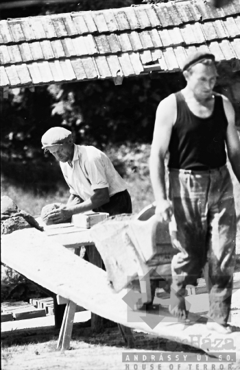 THM-BJ-01697 - Nagyszokolyi Béke termelőszövetkezet vályogvető üzeme az 1960-as években 