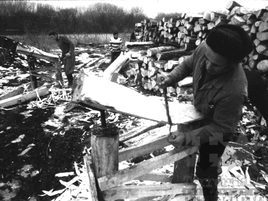 THM-BJ-02161 - Fafeldolgozás Bogyiszlónál a Duna-parton 1980-as években