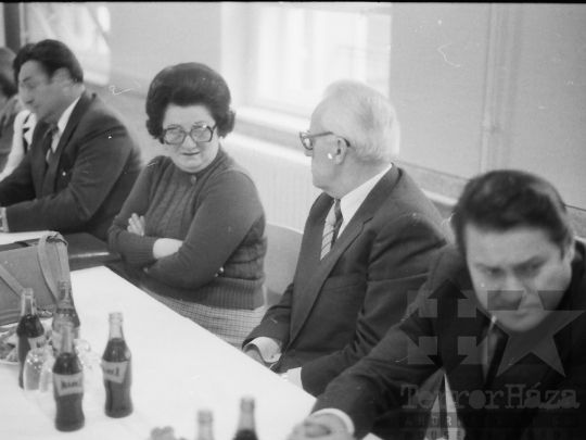 THM-BJ-03825a - Miniszteri látogatás a dunaföldvári bútorlapgyártó üzemben az 1970-es években 