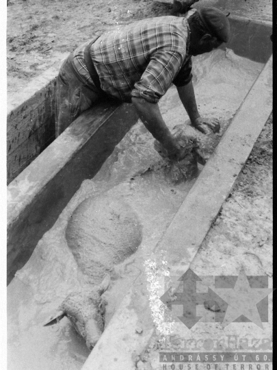 THM-BJ-03913 - Élősködők elleni egészségügyi akció, birkafürdetés a mőcsényi termelőszövetkezetben az 1980-as években