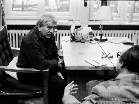 THM-BJ-03968 - Borsos Miklós Kossuth-díjas szobrászművész és Csányi László újságíró az 1980-as években