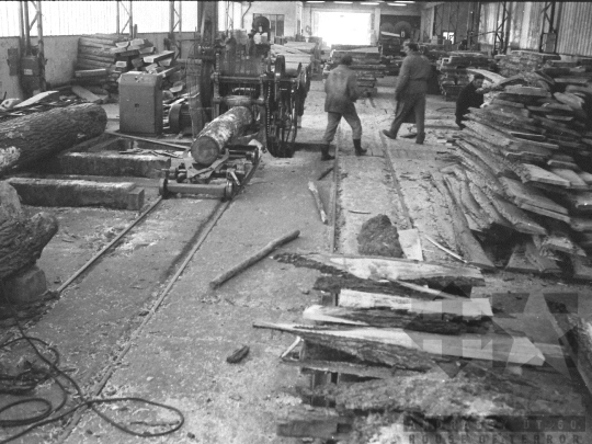 THM-BJ-04874 - Munka a pörbölyi fűrészüzemben az 1970-es években