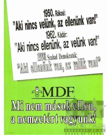 THM-PLA-2016.45.1.1 - MDF választási plakát - 1990