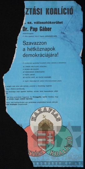THM-PLA-2017.1.16 - Hazafias Választási Koalíció választási plakát - 1990
