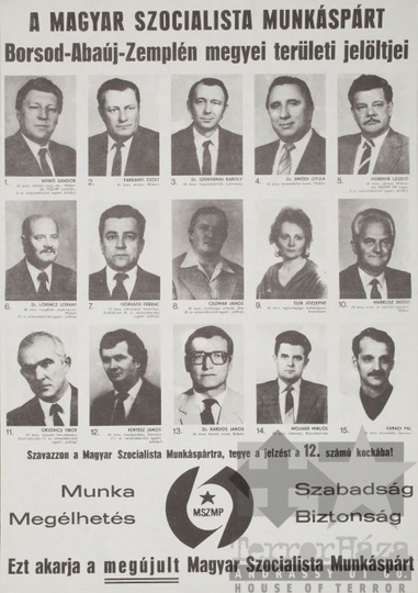 THM-PLA-2017.1.32 - MSZMP választási plakát - 1990