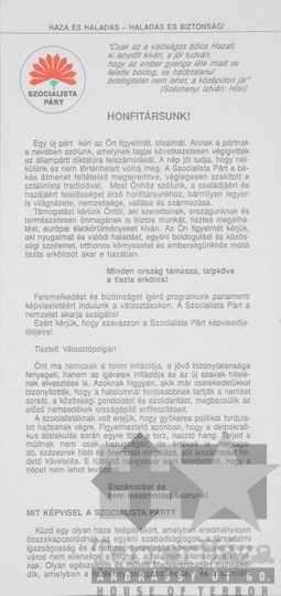 THM-PLA-2017.1.35a - MSZP választási szórólap - 1990