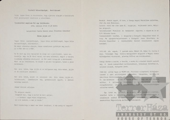 THM-PLA-2017.1.43b - MSZP választási szórólap - 1990