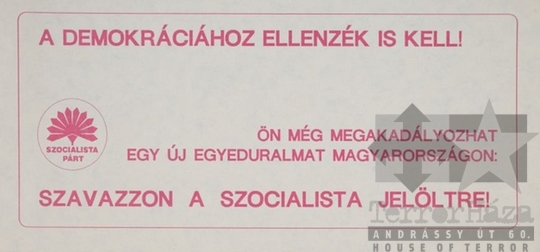 THM-PLA-2017.1.7 - MSZP választási plakát - 1990