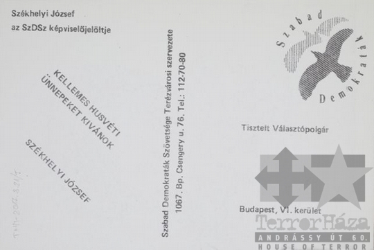 THM-PLA-2017.8.21Tb - SZDSZ választási képeslap - 1990
