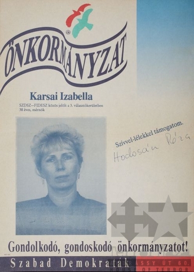 THM-PLA-2017.8.2T - SZDSZ választási plakát - 1990