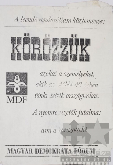 THM-PLA-2017.8.60T - MDF választási plakát - 1990