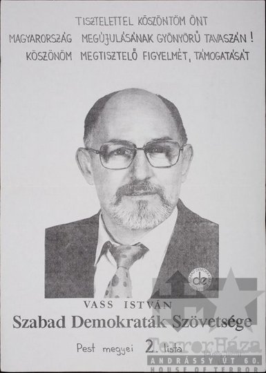 THM-PLA-2017.8.6T - SZDSZ választási plakát - 1990
