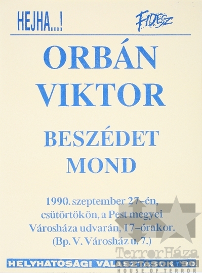 THM-PLA-2019.1.10 - Fidesz választási plakát - 1990