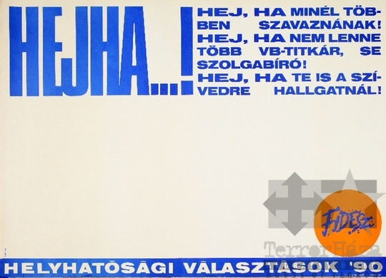 THM-PLA-2019.1.17 - Fidesz választási plakát - 1990