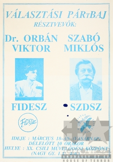 THM-PLA-2019.1.35 - Fidesz választási plakát - 1990