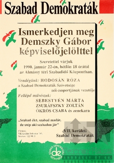 THM-PLA-2019.2.11 - SZDSZ választási plakát - 1990