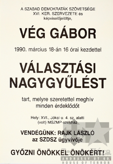 THM-PLA-2019.2.12 - SZDSZ választási plakát - 1990