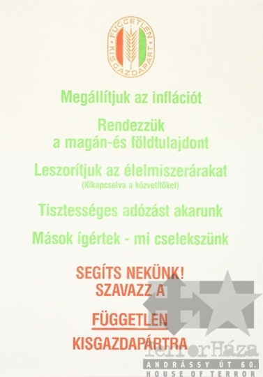 THM-PLA-2019.4.11 - FKgP választási plakát -1990