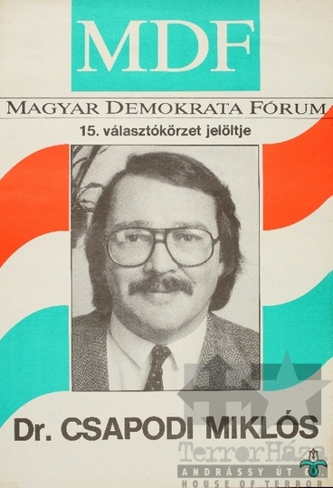 THM-PLA-2019.6.24 - MDF választási plakát -1990
