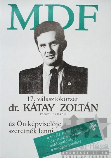 THM-PLA-2019.6.46 - MDF választási plakát -1990