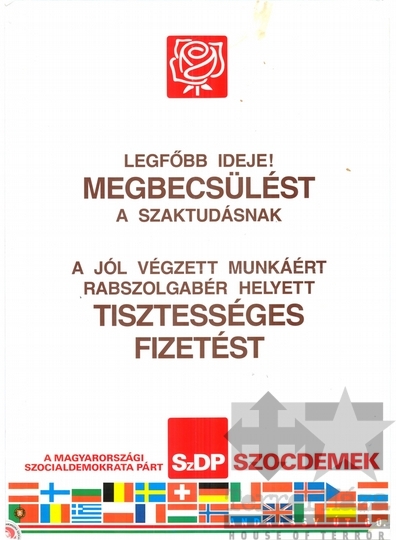 THM-PLA-2019.8.23a - SZDP választási plakát - 1990