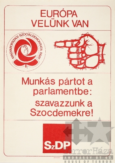 THM-PLA-2019.8.26 - SZDP választási plakát - 1990