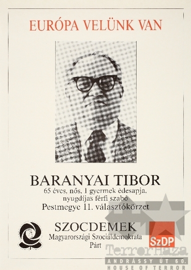 THM-PLA-2019.8.6 - SZDP választási plakát - 1990