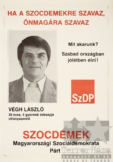 THM-PLA-2019.8.8 - SZDP választási plakát - 1990